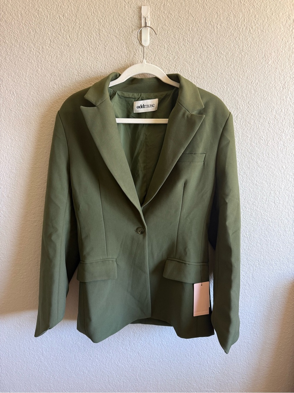 NWT Odd Muse The Ultimate Muse Blazer Olive Green Oversized Jacket Size Medium - Picture 10 of 10